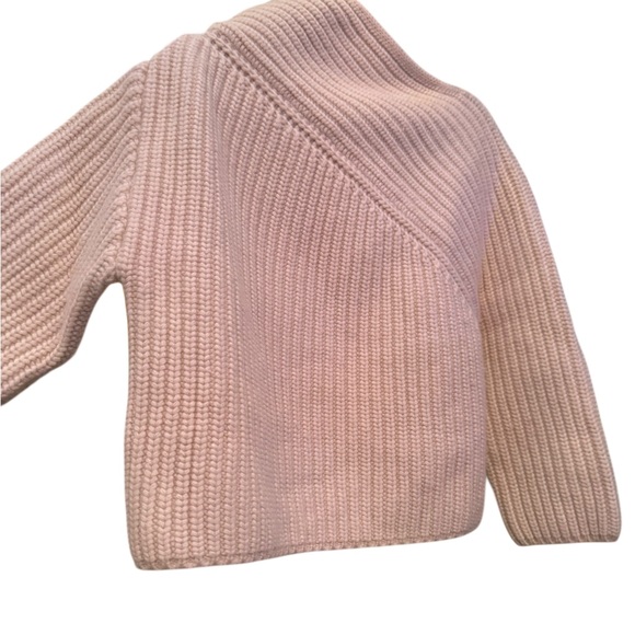 Zara Asymmetrical Soft Beige Ribbed Sweater Wool Blend - Picture 5 of 16